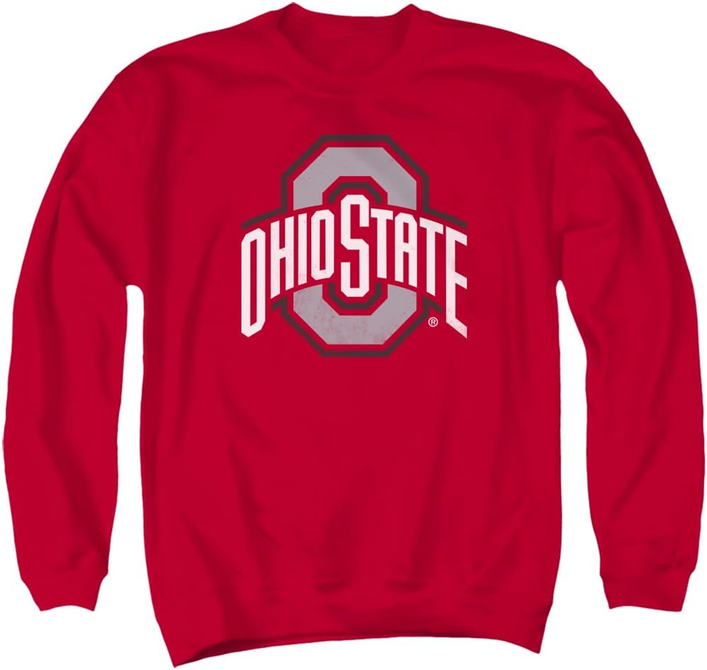 LOGOVISION The Ohio State University Official Distressed Primary Logo Unisex Adult Crewneck Sweatshirt