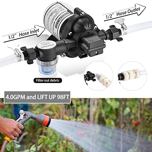 Wassermann Water Pressure Pump, 12V Dc Self-Priming Rv Pump 4.0Gpm 45Psi With Pressure Switch, For Rv Marine Camping Yacht Garden #TOP1