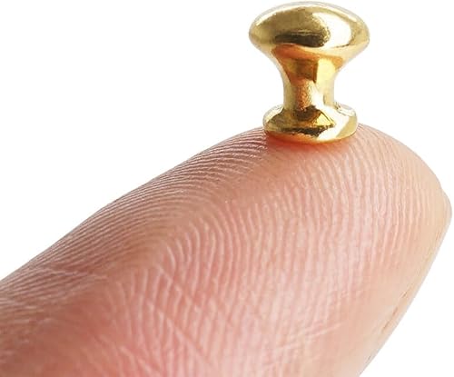 Miniatura 3 de Odoria Pomo de gabinete en miniatura de 16, tiradores de cajón, 8 pomos en miniatura, accesorios de decoración de casa de muñecas, accesorio para