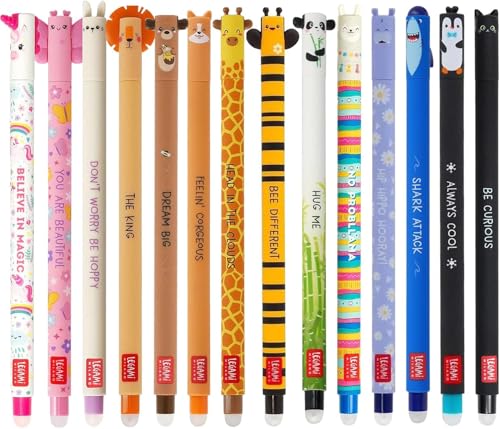 Legami, Set mit 14 radierbaren Gelstiften mit thermosensitiver Radier-Tinte, verschiedene Tintenfarben und Gehäusedesign...