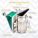 Large Pro Stainless Steel Bee Smoker for Beekeeping with Tall Heat Chamber, Burn Shield, Green Bellow and Heavy Duty Features