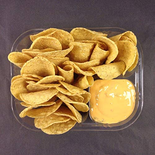 400 Plastic Nacho Trays Disposable | Large 6.5 X 5 – 20 oz Nacho Containers | Bulk Carnival Food Chips Container | 2 Compartment Concession Stand Trays | Clear Snack Bowls Plates Holder Party Supplies