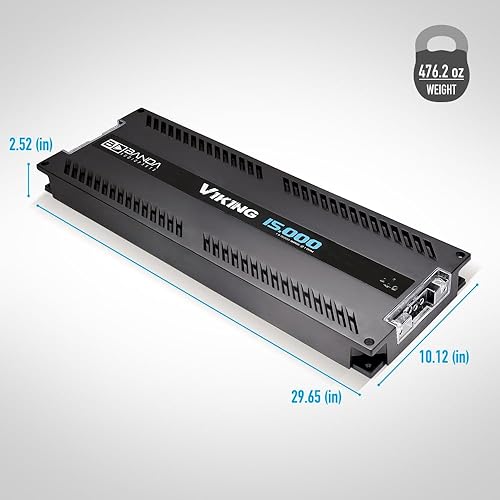 Miniatura 3 de Amplificador de graves de 1 canal para audio de vehículo - Amplificador de graves mono de alta potencia con filtro subsónico y filtro de paso bajo,