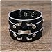 Fusamk Fashion Alloy Snap Wide Leather Wristband Cuff Bracelet,7-7.5inches