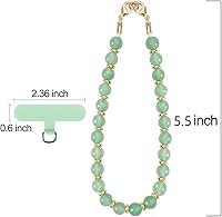 Vista 6 de Correa de muñeca de teléfono con cuentas de mármol, cordón para teléfono móvil con pestaña de sujeción, pulsera manos libres