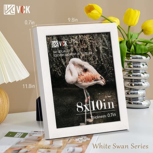 Image of VCK 8x10 Picture Frame Set of 3, White Wood Frames, Gallery Wall Decor Photo Frames for Wall Mounting Horizontally or Vertically