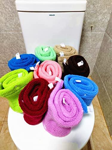 XINFAWE Weicher, Warmer Toilettensitzbezug, dick, dehnbar, waschbar, universal, Toilettensitz-Matte, Knopf-Stil, Toilettensitzkissen(Tiefsee-Blau) – Bild 8