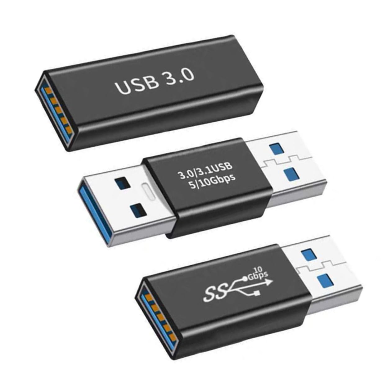 BRIGHTFUFU 1Set USB Adapter Male to Male Female to Female Male to Female Converter for Fast Charging Compatible with Laptop Tv Power Bank and Desktop Computer