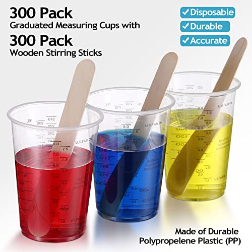 Vasos medidores plásticos 8 oz pack 300 piezas Yunsailing miniatura 4
