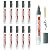 10 Pieces Tile Pen Wall Grout Color Pen Tile Repair Pen Refill Wall Gap Grout Renew Marker for Tiles Floor Kitchen Bathroom(Dark Gray)