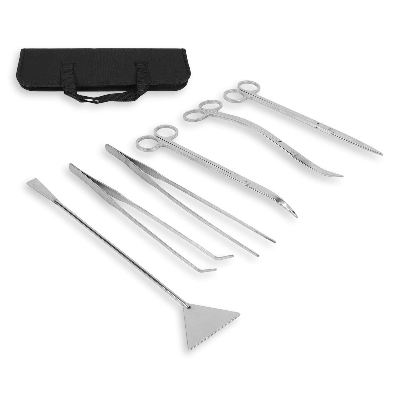Set di strumenti lunghi per piante in acciaio inossidabile, kit di strumenti per acquario Set di forbici per piante