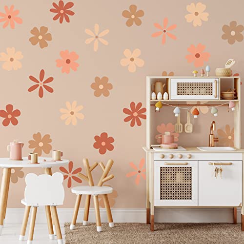 Daisy Wall Decal Flower Vinyl Wall Colorful Decals Floral Decals Peel And Stick Colorful Daisy Stickers For Kids Nursery Wall Art Bedroom Living Room Classroom Office Decor, 6 Sheet #TOP4