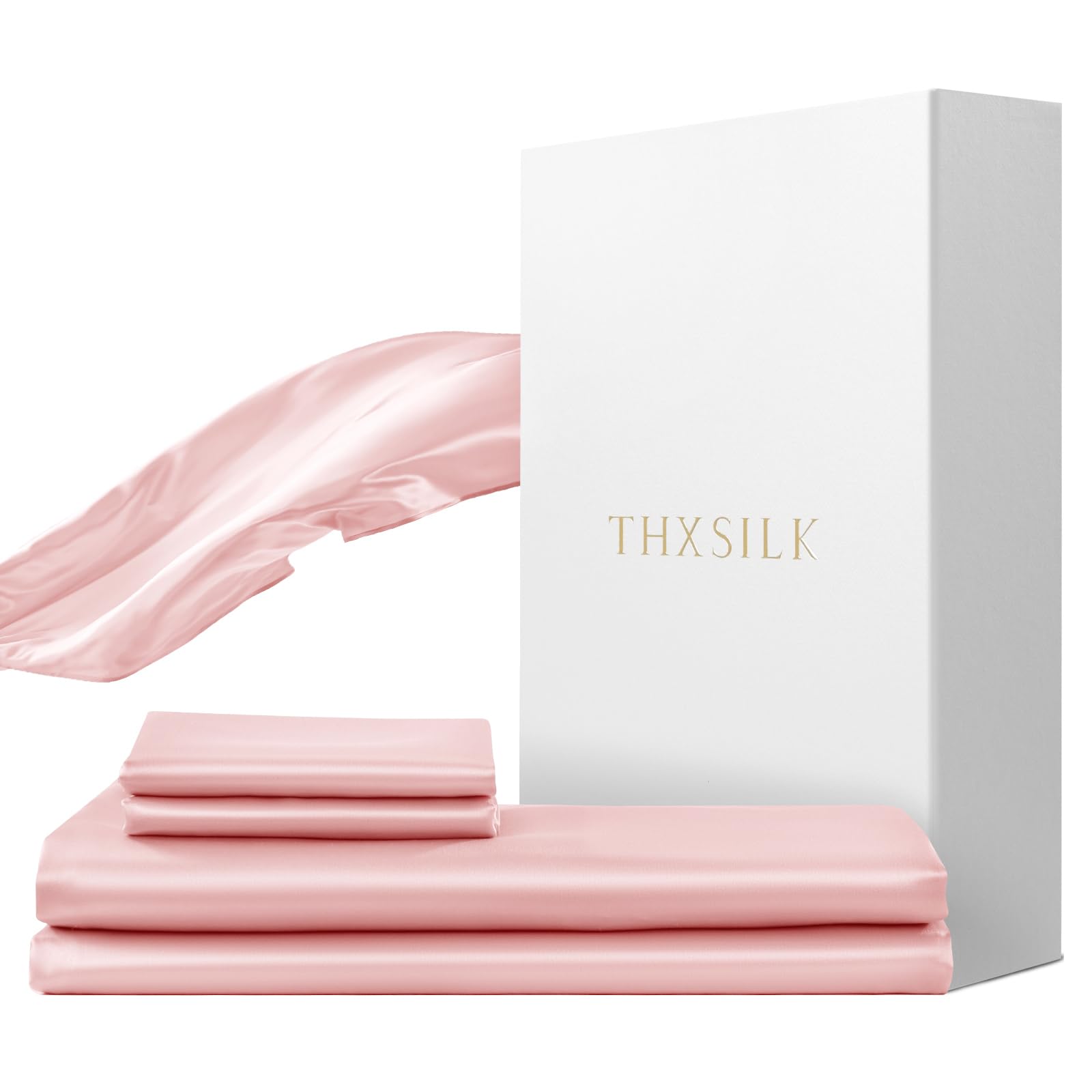 THXSILK Seidenbettwäsche Set 2 teilig，Bettbezug und Kissenbezug, Luxus Seide Bettwäsche Set, Super Weich und Glatt