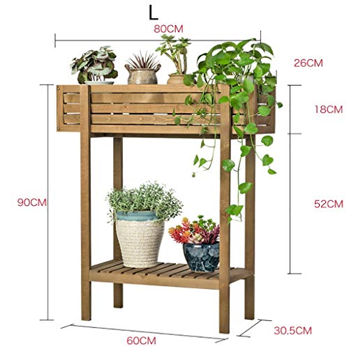 Llly Wooden Potting Table Flower Plant Work Bench Garden Greenhouse Staging (Size : Large) #TOP1