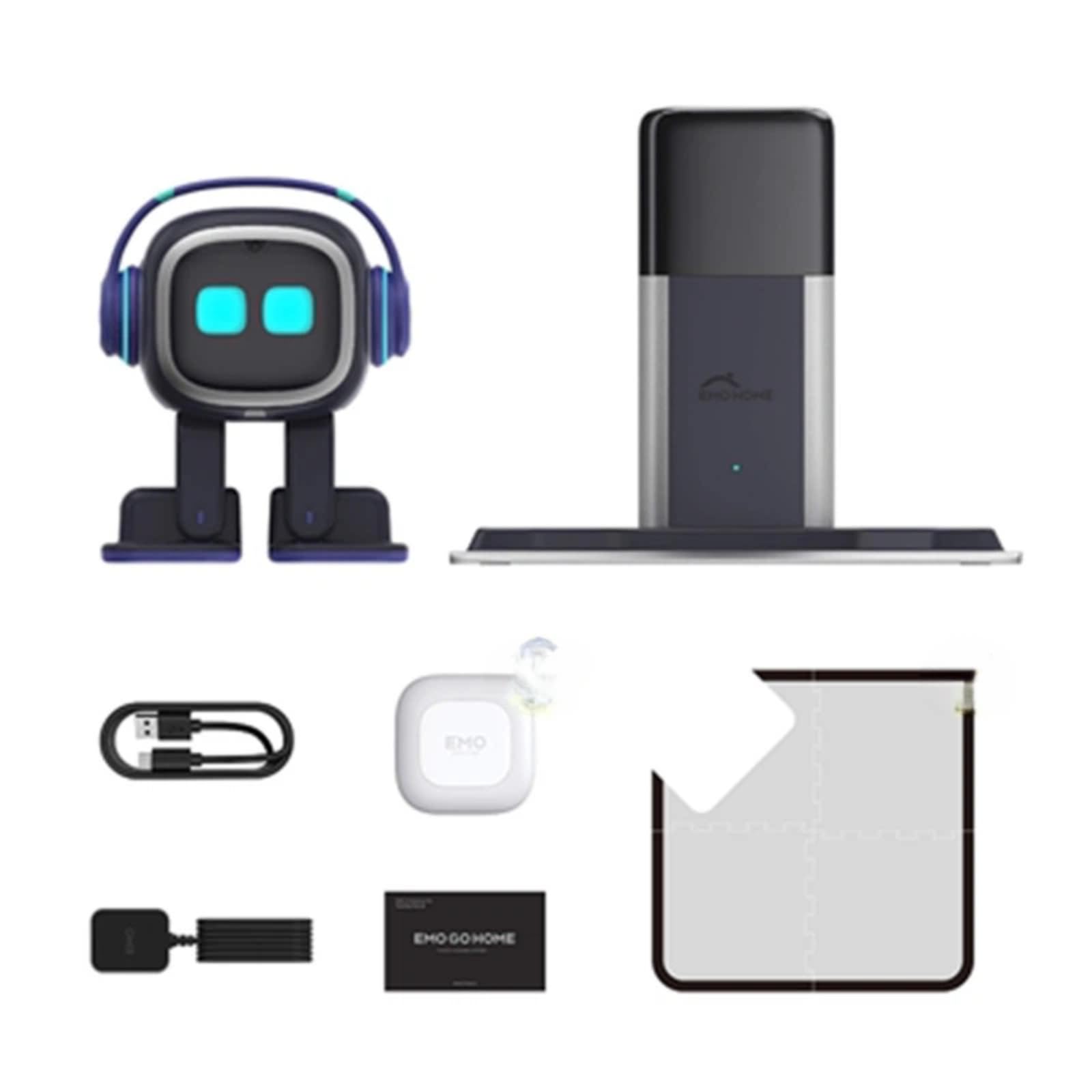 Robot compagno AI con riconoscimento facciale, interazione vocale, sensore aptico, ricarica wireless da 5 W per scrivania e casa intelligente