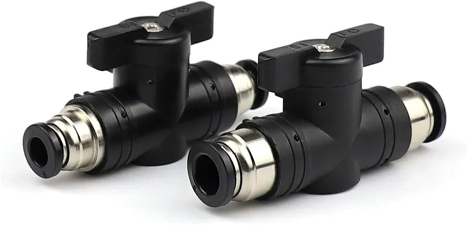 BUC 4mm 6mm 8mm 10mm 12mm Pneumatic Push In Quick Joint Connector Hand Valve To Turn Switch Manual Ball Current-limiting(BUC 10MM)