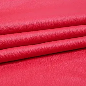 SOF Fabrics Upholstery Rexine Fabric/Artificial Leather Sheet - 140 cms Width - PU Mix, Matte Finish - 1 Meter Multiple Red