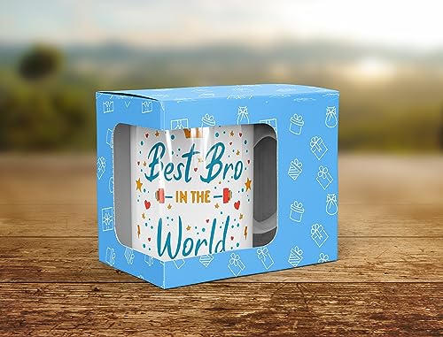 Image of Rakhi Gift for Brother and Rakshabandhan Gift | Rakhi for Brother with Printed Ceramic Mug| | Pack of 4 (Printed Mug, Roli Chawal, 02Rakhi) | Best Rakhi Gift for Brother. (02)