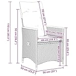 Garten Bistro-Set Polyrattan Akazie Grau 11-teilig