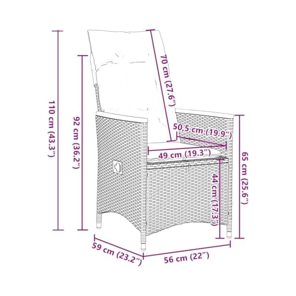 Garten Bistro-Set Polyrattan Akazie Grau 11-teilig