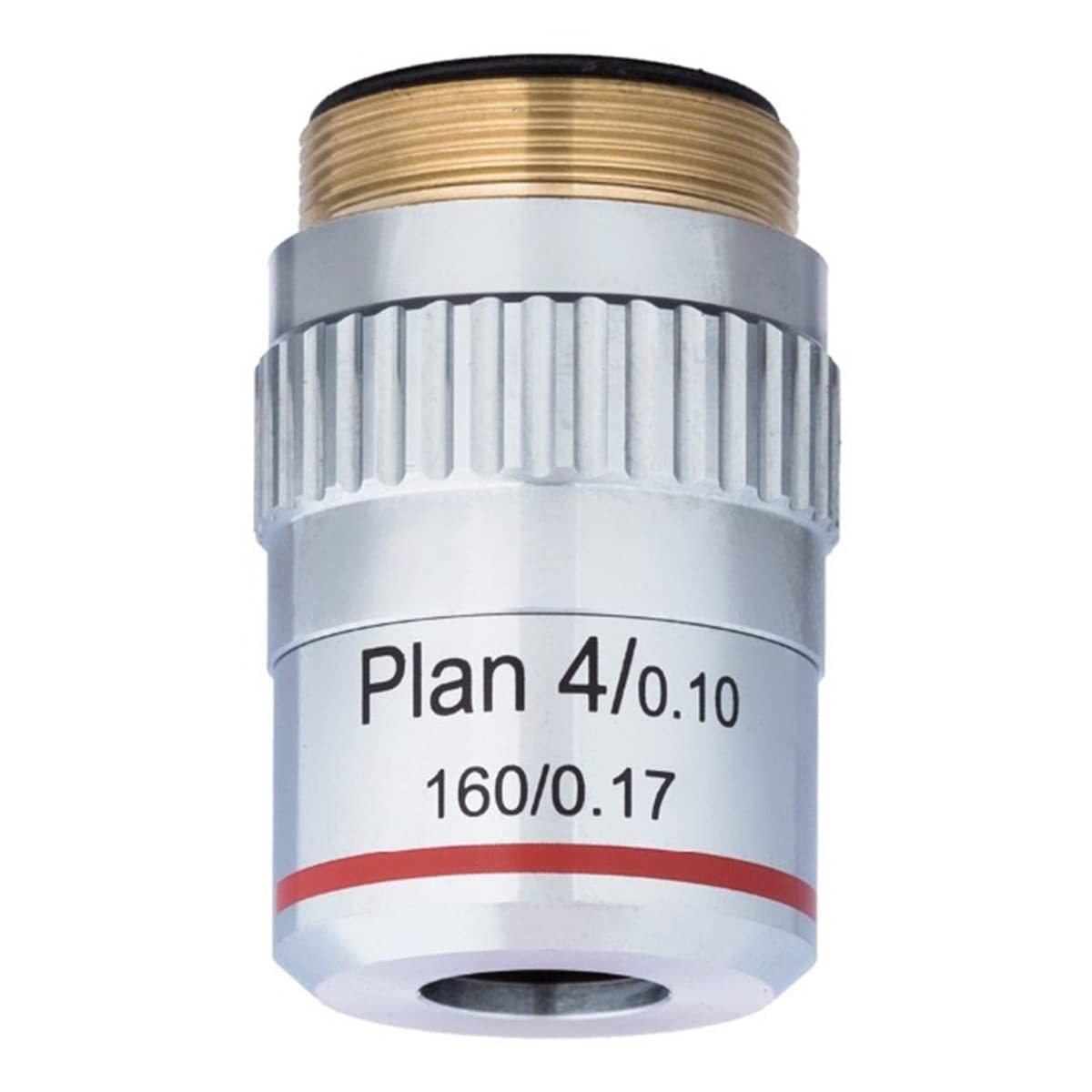 Kit de accesorios para microscopios LENTE DE OBJETIVOS ACHROMATICOS, PLAN DE 4 DISTRIBUCIONES DE OBJETIVO ACHROMÉTICO Distancia de trabajo óptico 29.04mm con anillo moleteado Portaobjetos de microscop