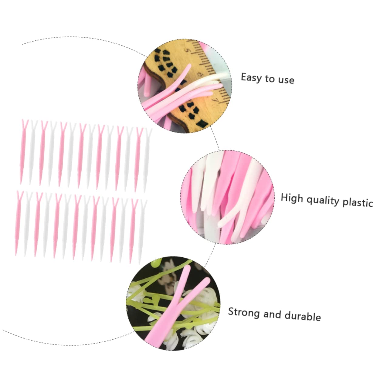 IWOWHERO Eyelid Sticker Installation Forks 100pcs for Beauty Makeup Supplies Random Color