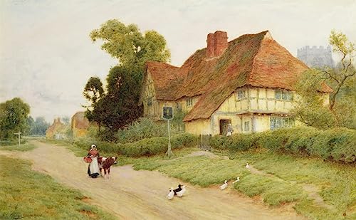 Tableau l'Auberge du Village d'Arthur Claude Strachan Impression d'Art Vintage 60x90cm