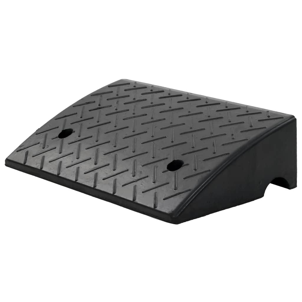 Rampa para bordillos, 50 x 32,5 x 14 cm, de goma, juego de 2 unidades, rampa de acceso para coche, silla de ruedas, carrito, antideslizante, soporta hasta 25 toneladas