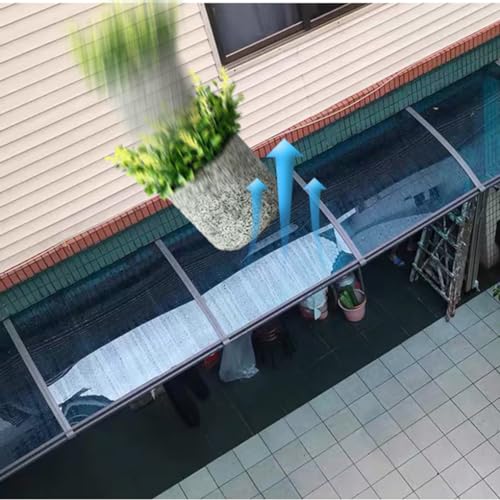 Toldo Exterior de policarbonato Color Verde Azulado, Refugio contra la Lluvia para Ventana, toldo para Puerta Principal con Soporte de Aluminio para Mesa de café, Porche y Puerta t