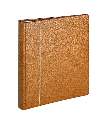 Reliure cuir LINDNER ÉLÉGANT brun clair pour classer vos documents de valeur
