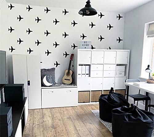 Vinilos Decorativos Avión Negro para Pared Infantil miniatura 3
