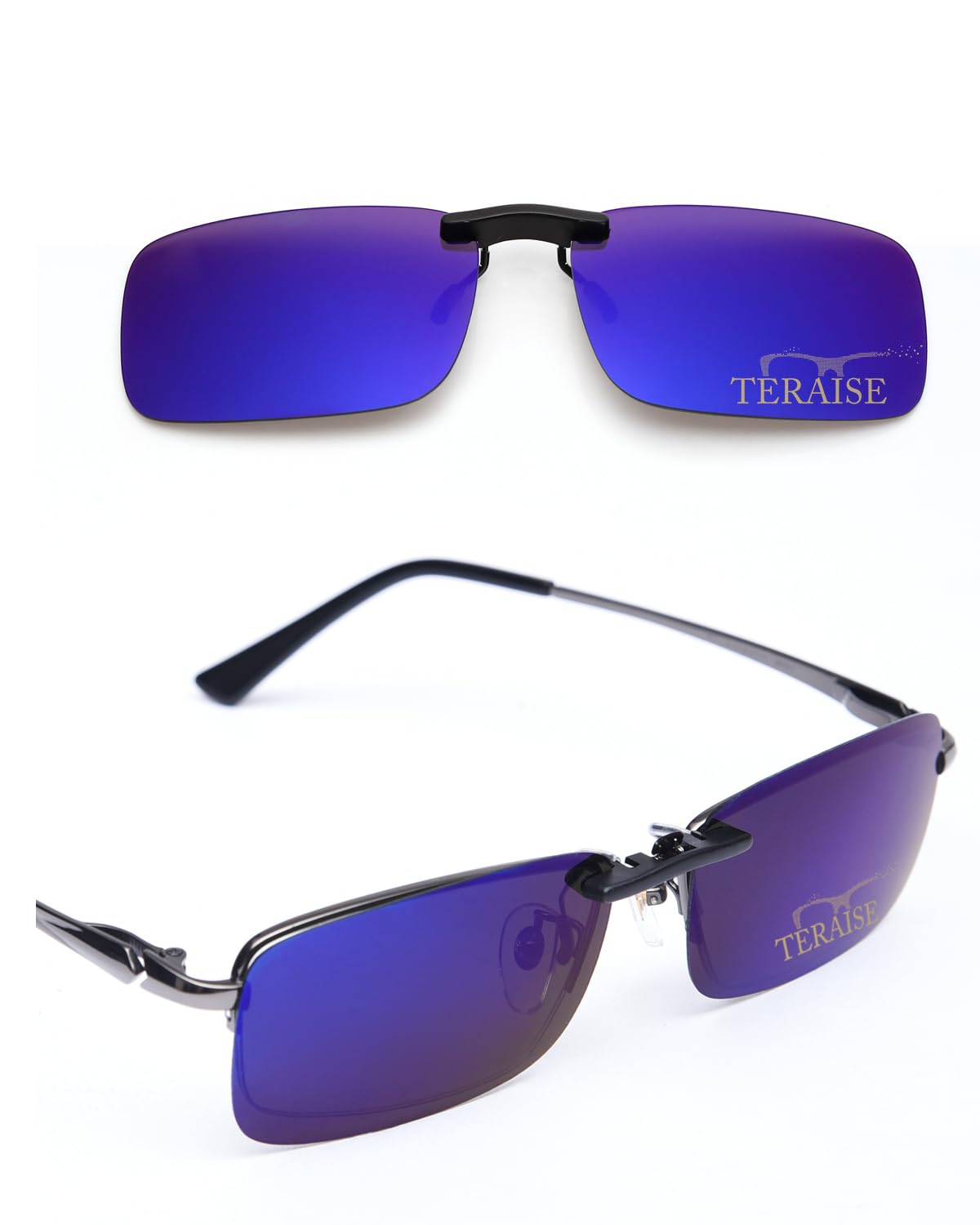 TERAISE Polarized Clip on Sunglasses Over Prescription Glasses Anti-Glare UV400 for Men Women Driving Travelling Outdoor