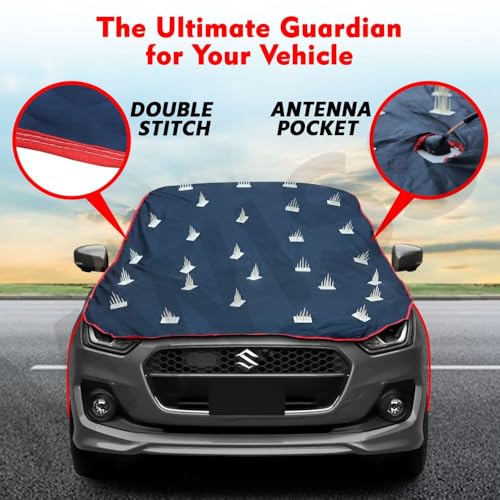 Image of Dog Protection Spike Car Cover for MG Hector Bonnet to Roof Easy Installation with 4 Elastic Hook Strap | Anti-Scratch Soft Cotton Inner | Complete Protection from Street Dogs & Monkeys