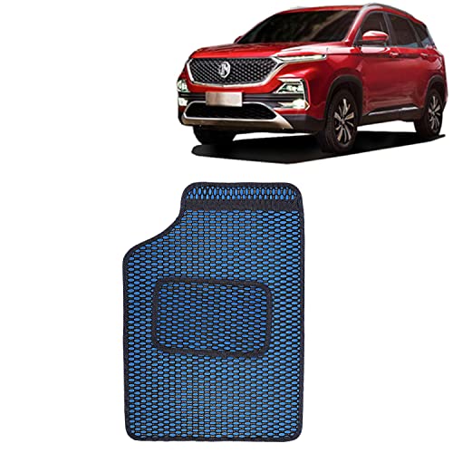 Image of Kingsway Dotted Design Car Floor Foot Mats Universal Fit for Morris Garages (MG) Hector, Model Year : 2019 Onwards, Water and Dustproof, Color Blue, Set of 5 Pieces