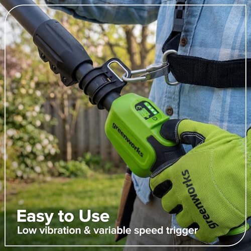 Image of Greenworks 24V 8 in Cordless Electric Pole Saw, Carrying Bag, Tool Only