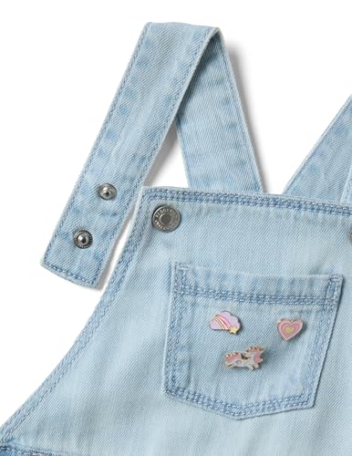 Peto corto de niña en algodón denim suave con ajuste regular cómodo 4