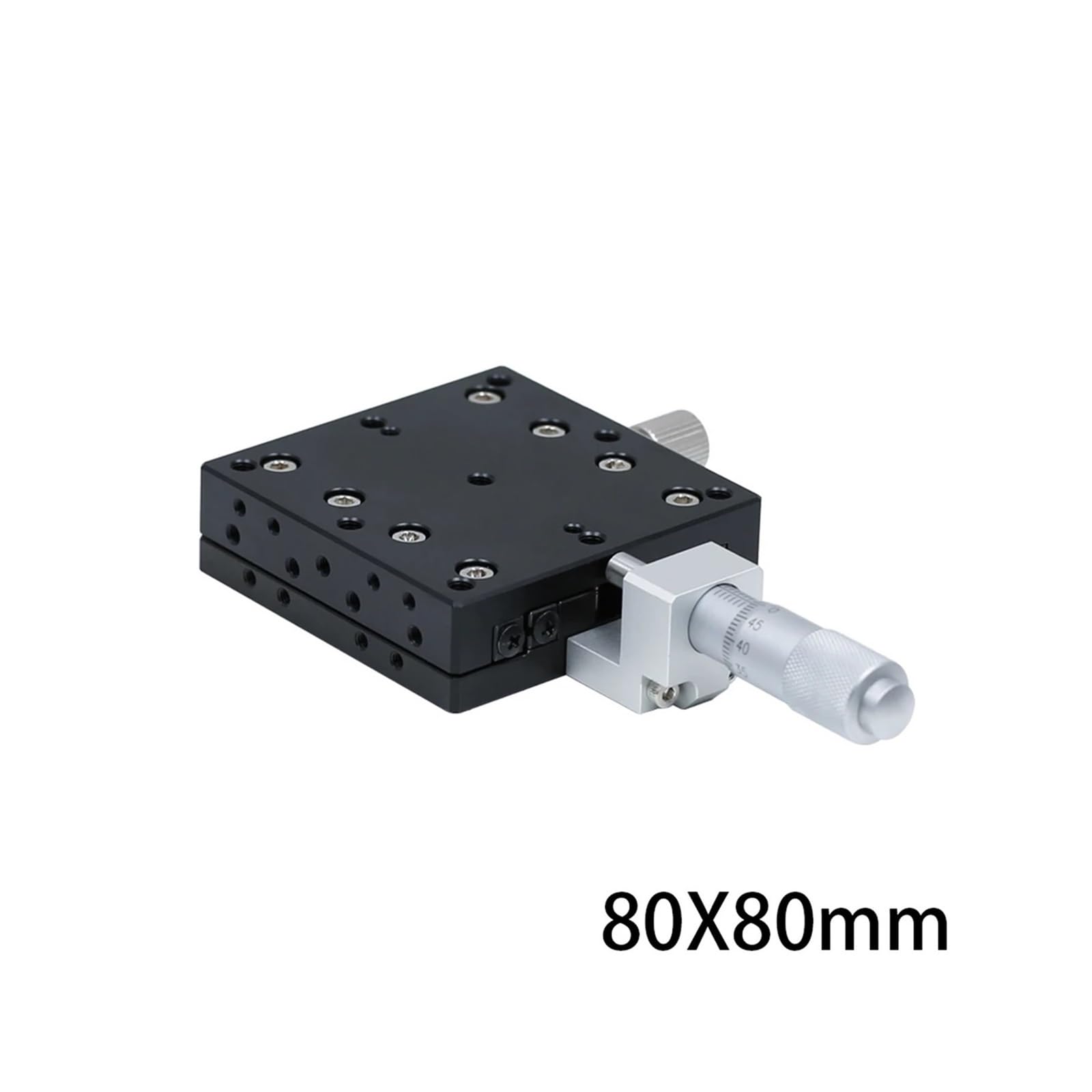 Micrómetro de riel Transversal con guía de Mesa Deslizante y Desplazamiento óptico de 80 x 80 mm (tamaño: 80-C)