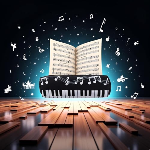 Image of Black violin Oxford Cloth Pencil Case,Square Single Layer Music Notes Piano Keyboard Pencil Case Large Capacity Pen Bags Stationery Office Supplies Pencil Holders and Pen Holders
