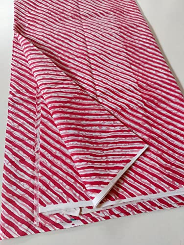 Image of Floral Printed Cotton Fabric Cloth Hand Block Print Fabric Women Material Running Jaipuri Hand Block Printed Women Dress Material Kurtis Natural 44 inch Inches Width 2.5 Meter (Pattern 34)