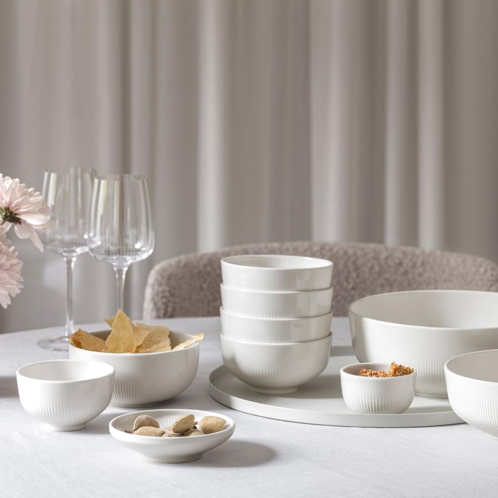 Villeroy & Boch Afina Rice Bowl, Premium Porcelain, Made in Germany, Dishwasher and Microwave Safe, 6 x 2.75 in, Stackable, White
