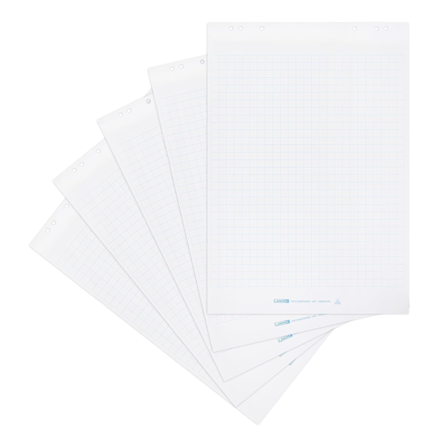 Legamaster 7-153600 Universal Flipchart Triangle Rundfuß, schwarz & Landre Flipchart Papier, kariert, 20 Blatt je Block, 5er Pack