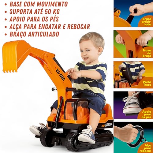 Trator Escavadeira Gigante Infantil Giant Escavator
