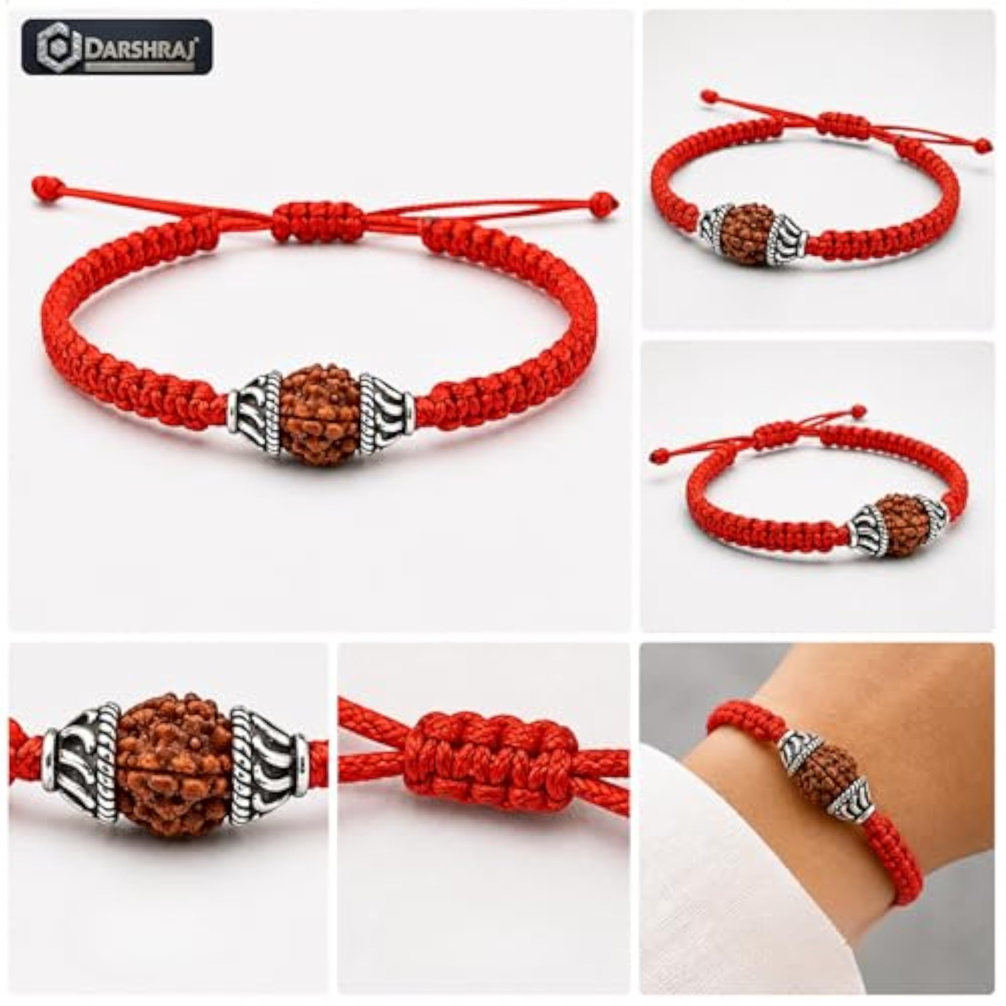 925 Sterling Silver Cap Rudraksha Bracelet for Men & Women