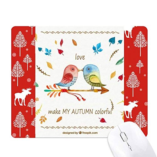 Souris de Noël en bois et oiseaux de l'automne pour centre de table forêt