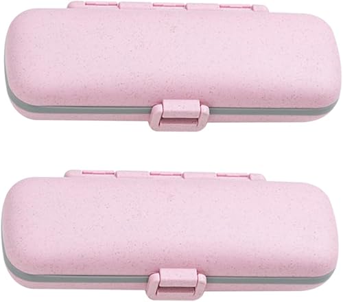 Hemoton Paquete de 2 pastilleros pequeños para bolso, organizador de píldoras de viaje, estuche pequeño para monedero, organizador de medicamentos,