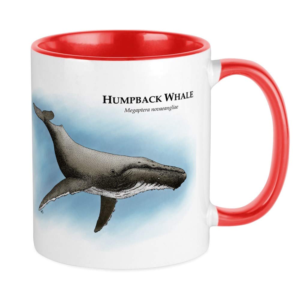 VOLTX DESIGN Humpback Whale Mug Ceramic Coffee Mug, Tea Cup 11 oz (VTX-2521)