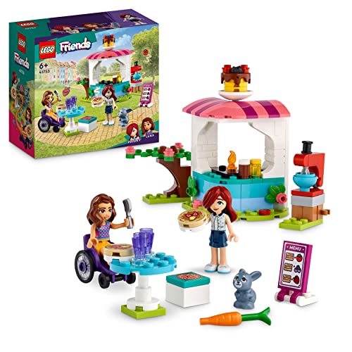 LEGO Friends 41753 Pancake Shop Set, Creative Toy for Boys and Girls from 6 Years with Paisley and Luna Mini Dolls and Rabbit Figure, Gift for Children