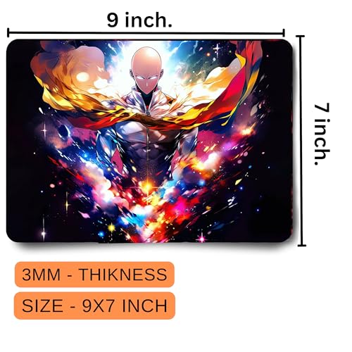 Image of Anime Gaming Mouse Pad, Non-Slip Rubber Base, Ultra-Low Friction High Durability, Waterproof Mouse Mat, Anti-Slip Base, Mousepad 7.5 inch X 9 inch (02)