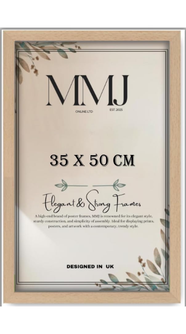 New Elegant Picture Poster Photo Frame 35x50 cm (14x20 Inch) – Wall Mounted Frame for Certificates, Jigsaw Puzzles, Artwork – Landscape & Portrait Hanging Z-09 (Beech)
