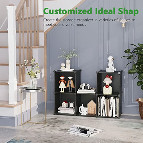 C&Ahome Cube Storage Organizer, 6-Cube Shelves Units, Closet Cabinet, Diy Plastic Modular Book Shelf, Ideal For Bedroom, Living Room, Office, 36.6" L X 12.4" W X 36.6" H Black Shs3506A #TOP3